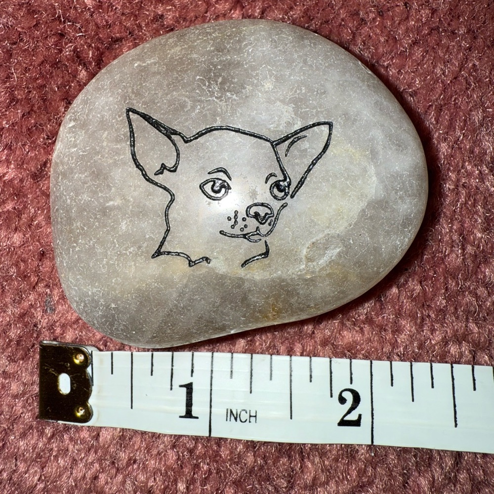 Decorative Stone with Chihuahua Design‎